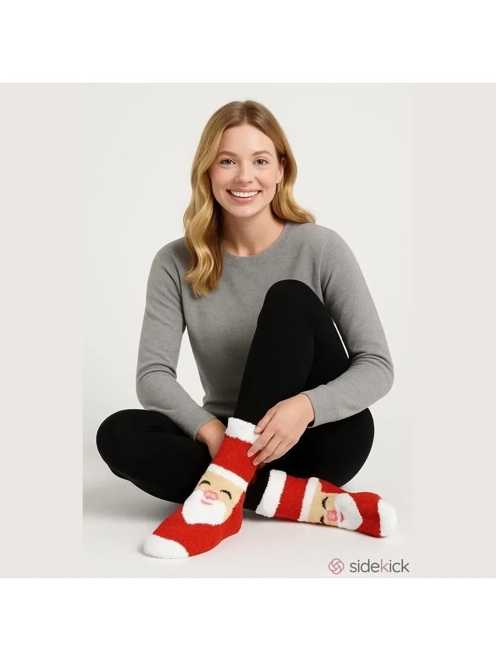Kohls Shine holiday santa themed fuzzy sock